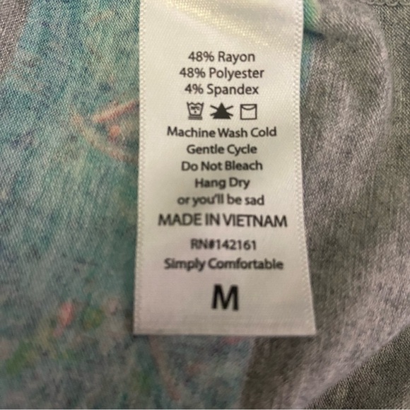 LuLaRoe Women’s Medium Gray/Green Julia Fitted MIDI-Dress EUC - Picture 5 of 5